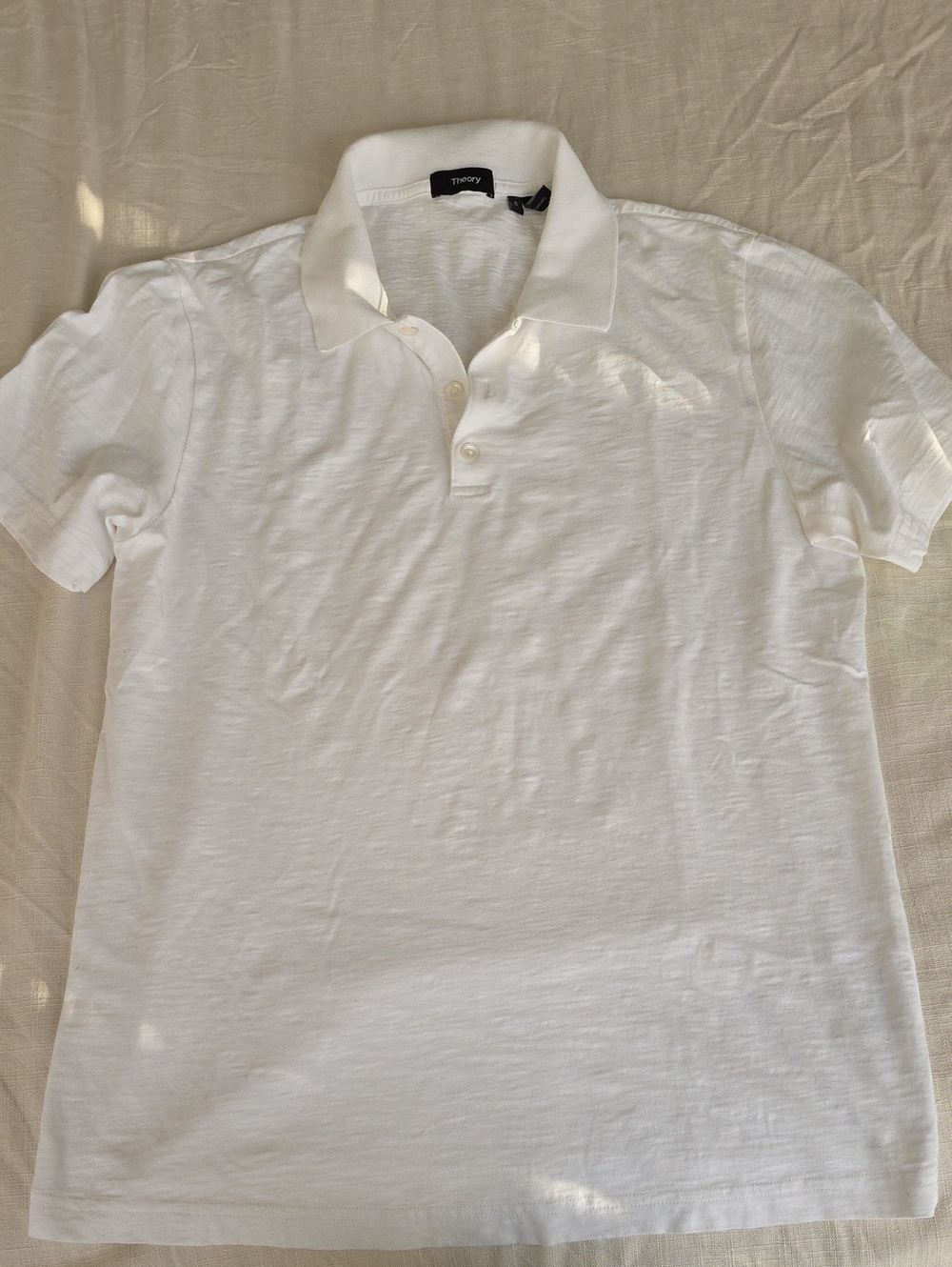 Theory White Cotton Polo Shirt